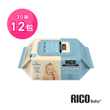 【韓國RICO】嬰兒口手清潔濕紙巾 ricepe｜30抽12包