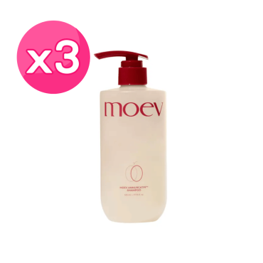 【moev】專利安努卡蘋果多酚強韌蘊髮洗髮精3瓶組（525ml/瓶）