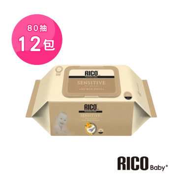 【韓國RICO】金盞花有機天然厚款濕紙巾 Sensitive｜80抽12包