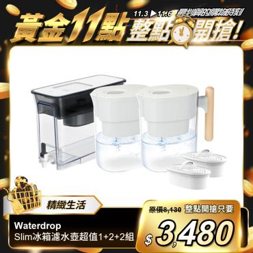 【Waterdrop】濾水壺系列1＋2件組加贈2濾芯