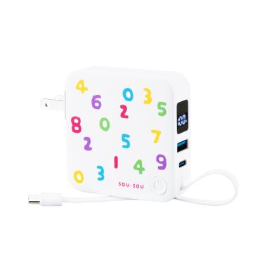 【SOU．SOU十數昆】AC插座數顯快充行動電源(自帶線三輸出)