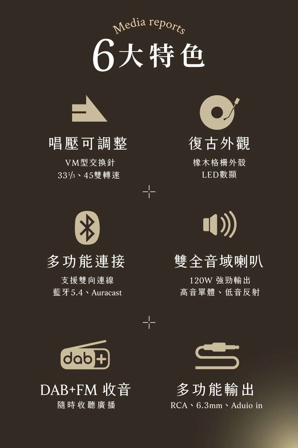 PHILIPS The Tina TAV9000黑膠唱盤六大核心功能總覽