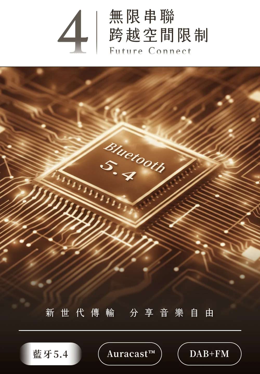 PHILIPS The Tina TAV9000藍牙5.4 Auracast與DAB DAB+ FM無線功能介紹
