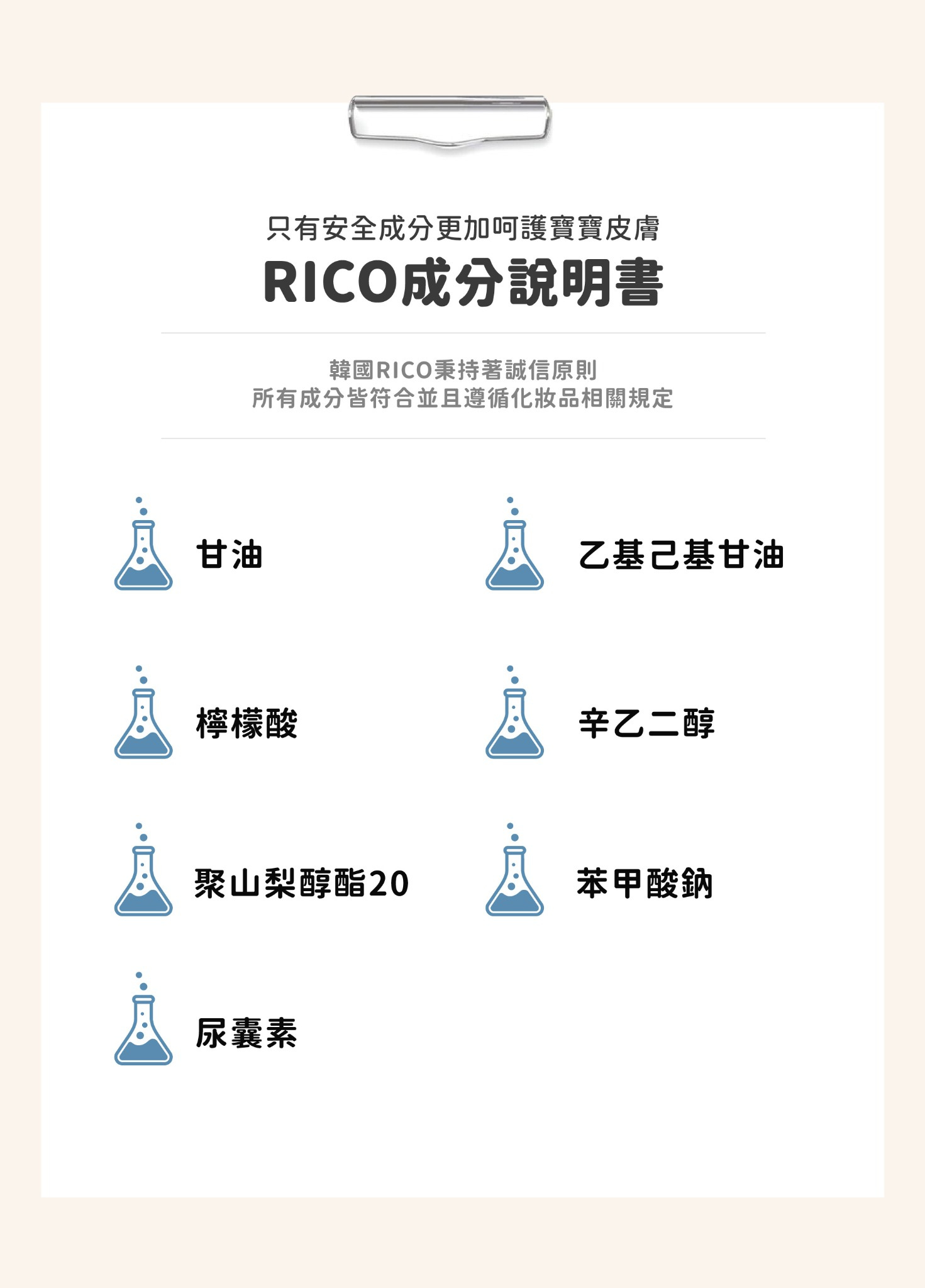 RICOBaby金盞花濕紙巾配方與主要成分資訊