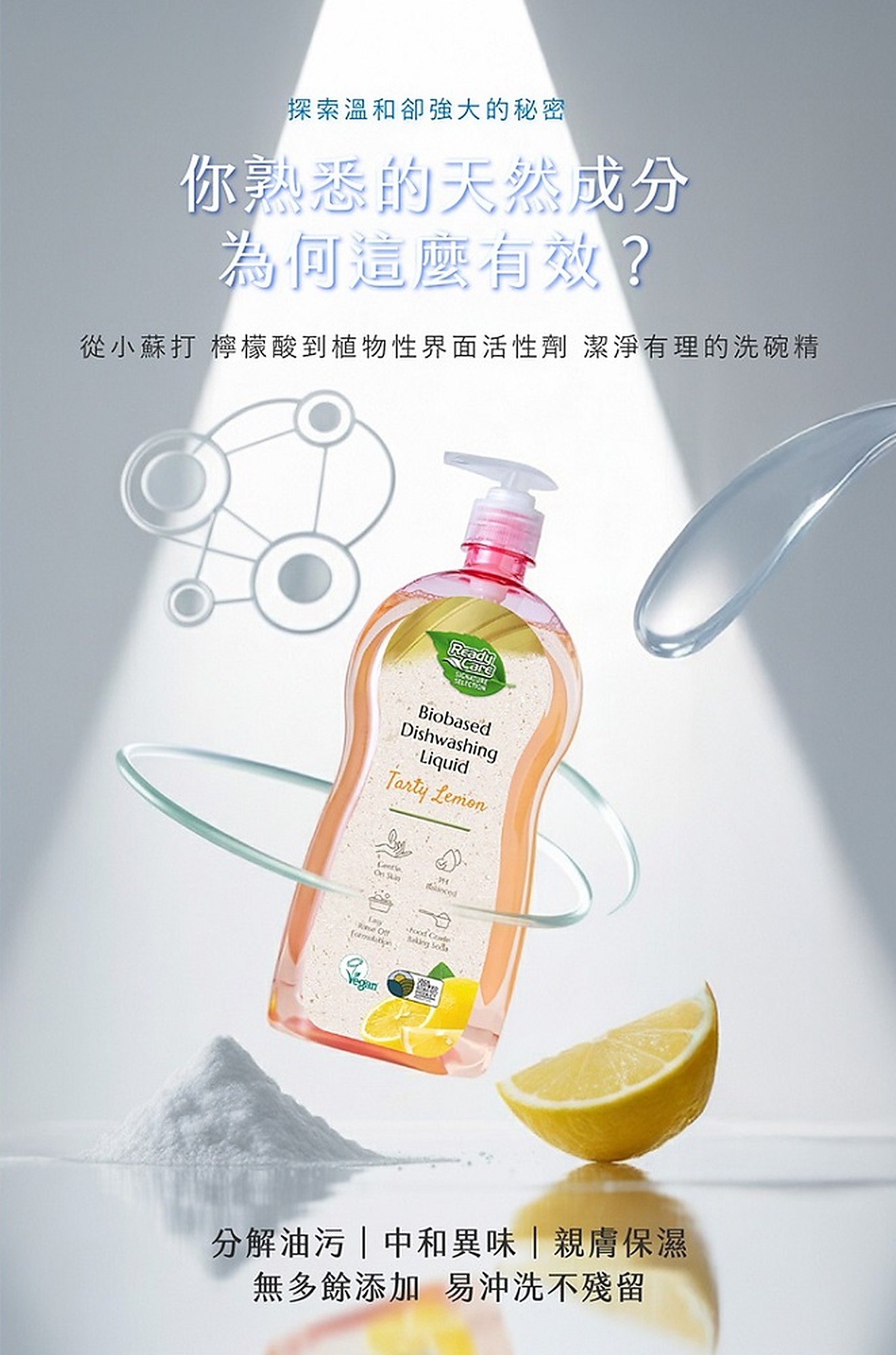 Ready Care 生物基洗碗精植物來源配方與清潔概念介紹